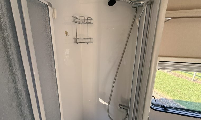 2021 Auto-Trail F-Line F74 interior view showing the separate shower.