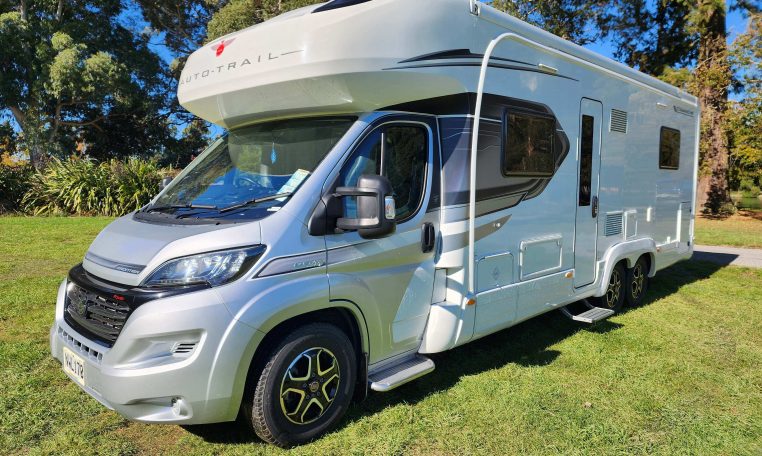 2021 Auto-Trail Frontier Comanche motorhome exterior profile view showing the front and habitation side.