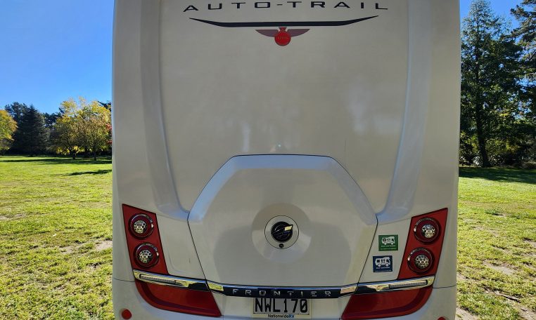 2021 Auto-Trail Frontier Comanche motorhome exterior rear view.