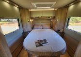2021 Auto-Trail Frontier Comanche motorhome interior view of the spacious bedroom with a rear island bed.