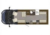 Detailed interior layout of the Auto-Trail Imala 720 with clearly arranged living, kitchen, and bathroom spaces.