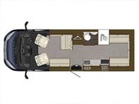 Detailed interior layout of the Auto-Trail Imala 720 with clearly arranged living, kitchen, and bathroom spaces.