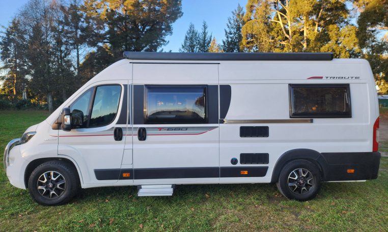 2021 Auto-Trail Tribute T680 motorhome exterior habitation side.
