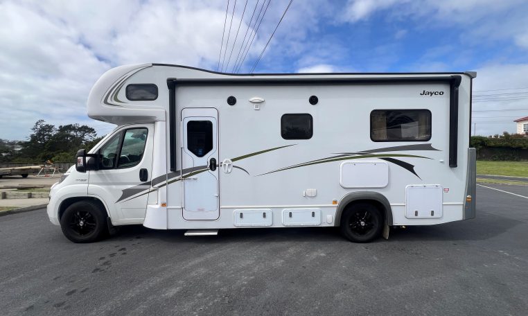 2021 Jayco Conquest FA24-4 exterior view of the habitation door.