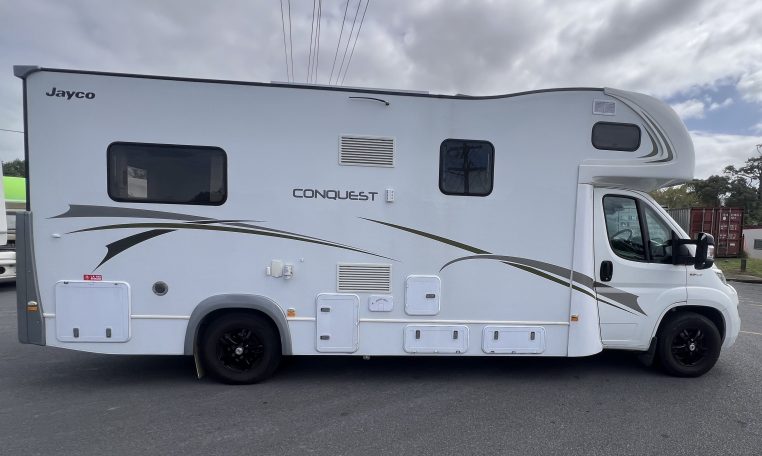 2021 Jayco Conquest FA24-4 exterior RHS profile view.