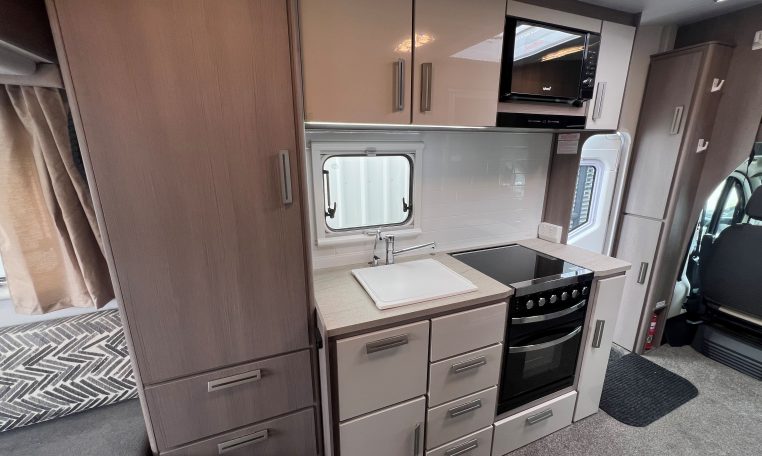 2021 Jayco Conquest FA24-4 interior view of the kitchen.