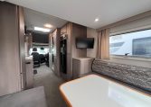 2021 Jayco Conquest FA24-4 interior view of TV in the rear lounge.