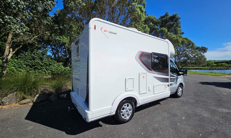 Auto-Trail F-Line F62 motorhome with stylish exterior alloy wheels.