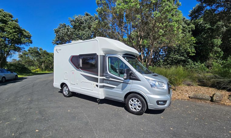 Auto-Trail F-Line F62 motorhome exterior showing the driver’s side profile and design.