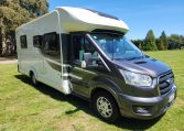 Pre-owned 2022 Auto-Trail F-Line F74 4-berth motorhome, exterior view of the drivers' side.