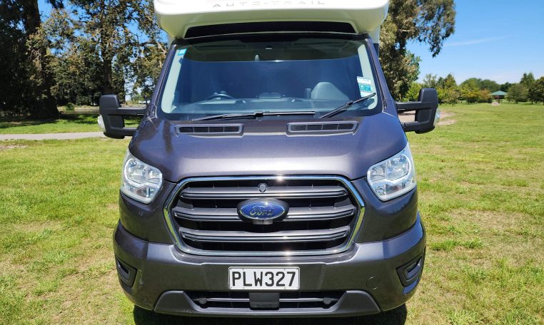 2022 Pre-owned Auto-Trail F-Line F74 4-berth motorhome, exterior view of the front side.