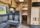 Pre-owned 2022 Auto-Trail F-Line F74 4-berth motorhome, interior view of the passenger seats with seatbelts.