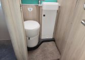 Pre-owned 2022 Auto-Trail F-Line F74 4-berth motorhome, interior view of the bathroom with the toilet.