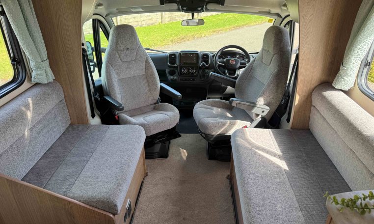 2022 Auto-Trail Imala 730 motorhome interior showing the comfortable front lounge.