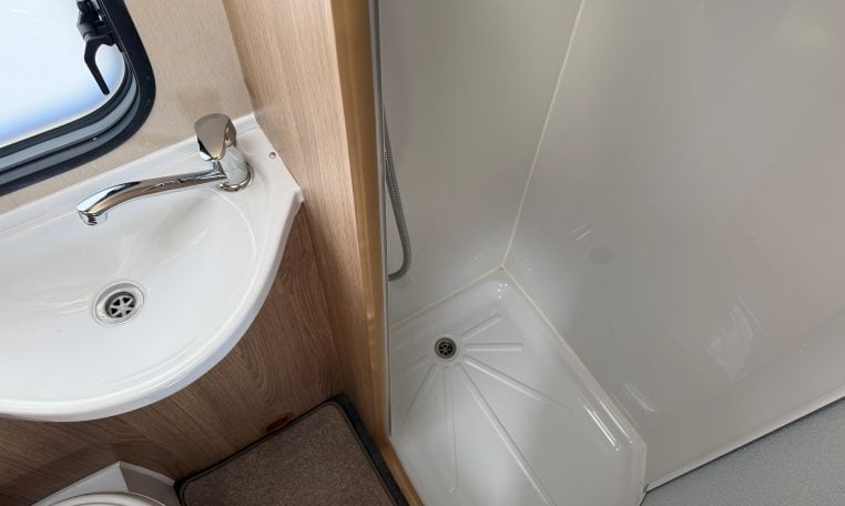 2022 Auto-Trail Imala 730 motorhome interior showing the spacious separate shower.