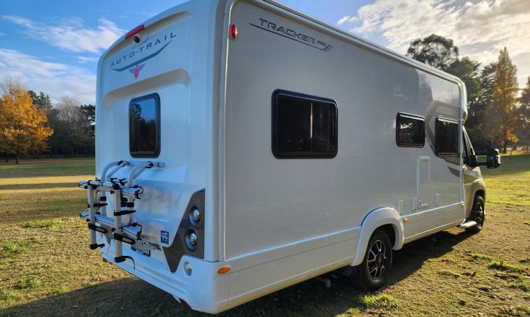 2022 Auto-Trail Tracker RB motorhome exterior view of the bike rack.