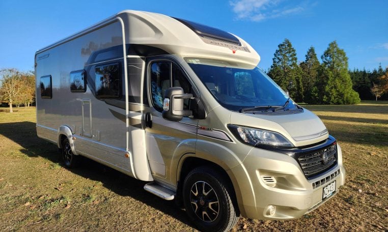 2022 Auto-Trail Tracker RB motorhome exterior view of the side and front.