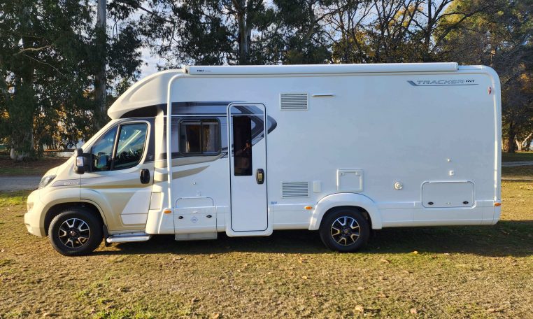 2022 Auto-Trail Tracker RB motorhome exterior view of the habitation door.