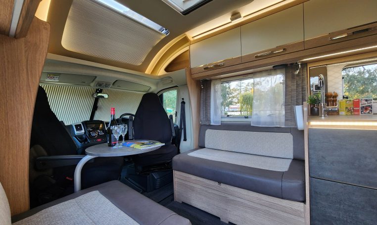 2022 Auto-Trail Tracker RB motorhome interior view of the spacious front lounge.
