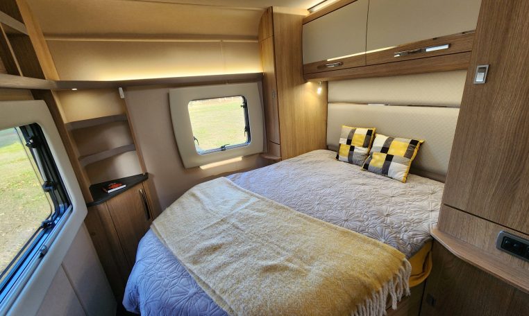 2022 Auto-Trail Tracker RB motorhome interior view of the rear island bed.