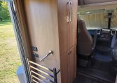 Wall mounted towel rail in 2022 Auto-Trail Tracker RL motorhome, compact and practical design, keeps towels dry, and within easy reach.