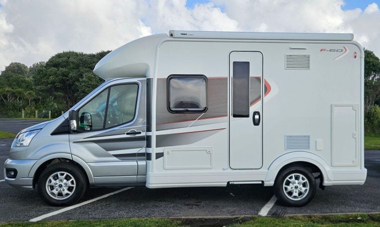 2022 Auto-Trail Tribute F-60 exterior view showing the habitation access door.