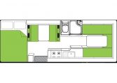 2022 Mercedes-Benz Platinum M721 floorplan showing the interior layout.