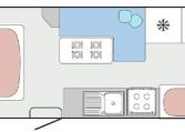 2022 Titan Blackhawk Family 595 floorplan showing caravan layout.