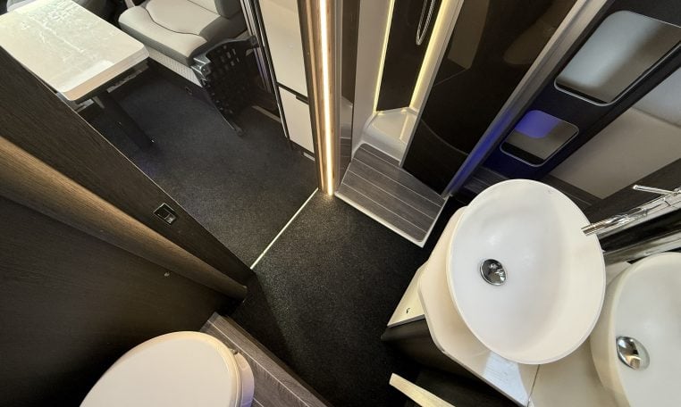 2022 Ci Magis 66XT interior view showing the spacious bathroom area.