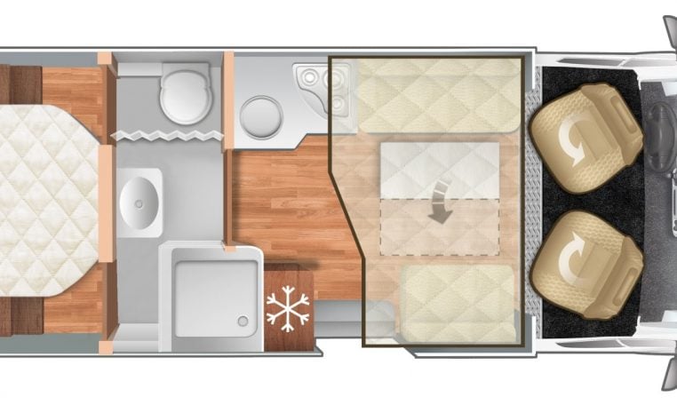 2022 Ci Magis 66XT interior floorplan showing the motorhome layout.