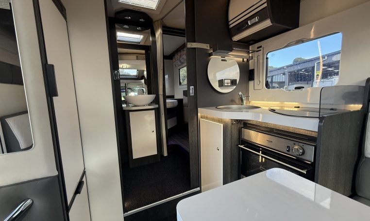 2022 Ci Magis 66XT interior view of the central kitchen.