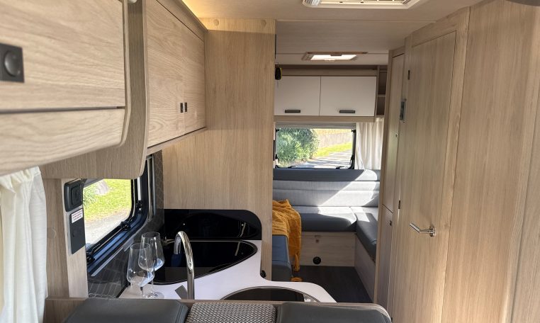 2023 Auto-Trail F72 4-berth motorhome interior front looking to the rear.