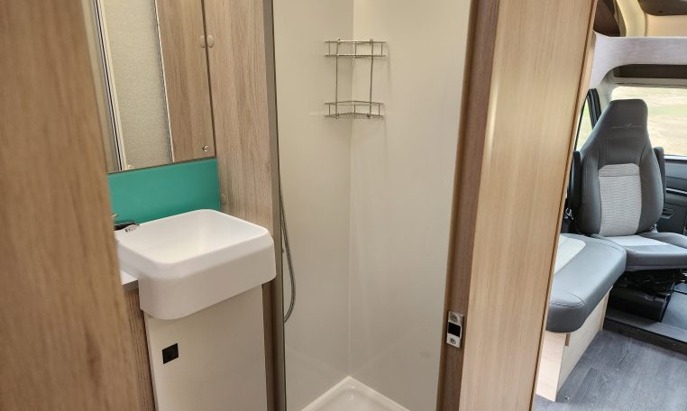 2023 Auto-Trail F72 4-berth motorhome interior view of the separate shower.