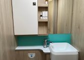 2023 Auto-Trail F74 interior view of the bathroom showing the handbasin.