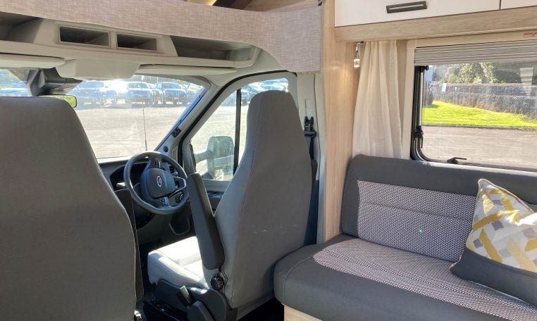 2023 Auto-Trail F74 interior view of the front dining.