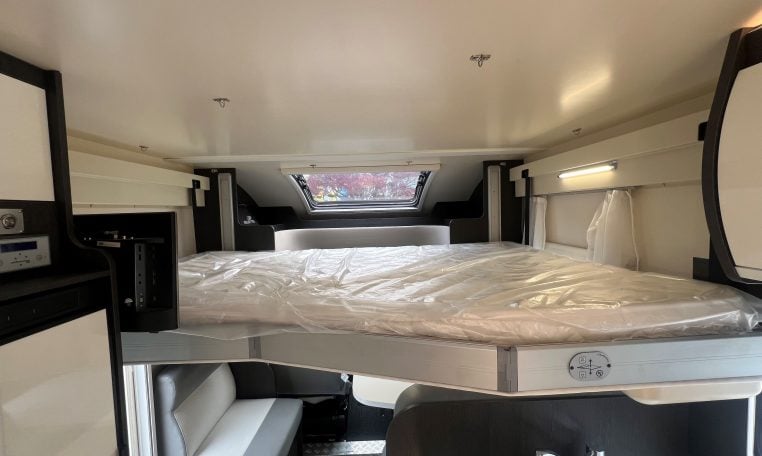2023 Roller Team Zefiro 696 motorhome interior view showing the drop-down bed.