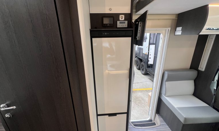 2023 Roller Team Zefiro 696 motorhome interior view showing the built-in fridge.