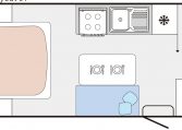 2023 Titan Blackhawk Tourer 510 floorplan showing caravan layout.