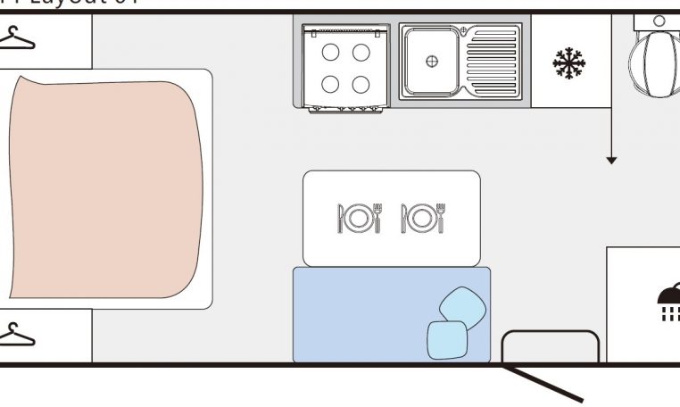 2023 Titan Blackhawk Tourer 510 floorplan showing caravan layout.