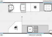 Detailed interior layout of the Titan Blackhawk 720 with clearly arranged living, kitchen, bedroom and bathroom spaces.