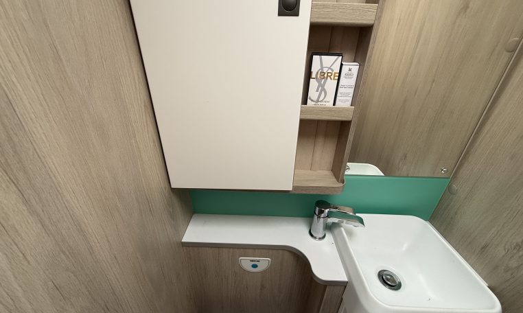 Auto-Trail F74 Motorhome bathroom cabinetry