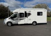 Auto-Trail F74 motorhome exterior view showing the habitation door.