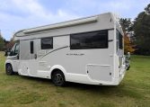 2023 Roller Team Auto-Roller 747 motorhome exterior side view showing the awning and habitation door.