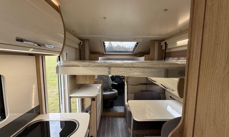2023 Roller Team Auto-Roller 747 motorhome interior view showing the drop-down bed.