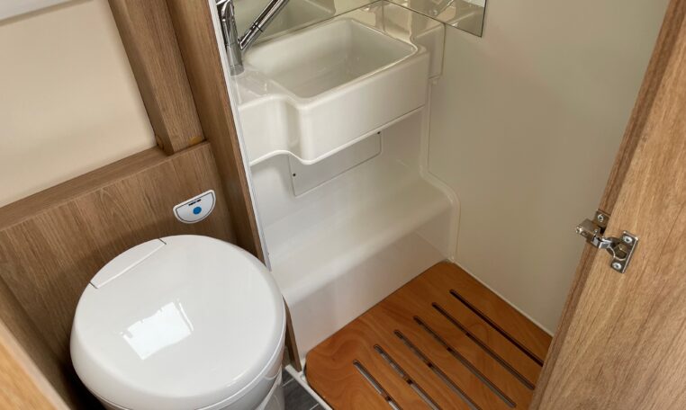 Roller Team Auto-Roller 747 motorhome interior view showing the separate shower.