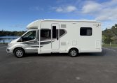 Auto-Trail F74 motorhome exterior showing the habitation door.