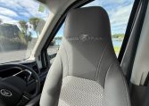 Auto-Trail F74 Motorhome captain chairs with quality fabric upholstery.
