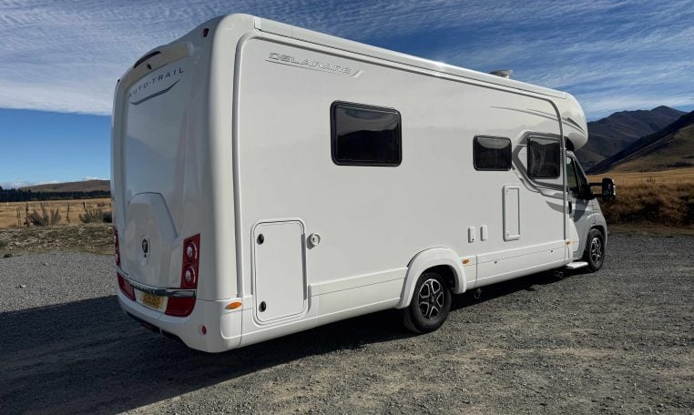 2024 Auto-Trail Frontier Delaware motorhome exterior rear view.
