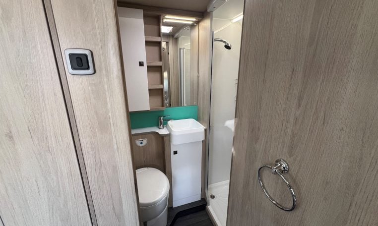 2024 Auto-Trail F-Line F62 motorhome interior view of the bathroom.