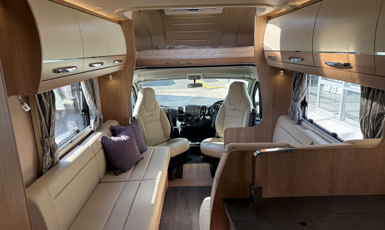 2024 Auto-Trail Frontier Comanche interior showing the spacious front lounge.